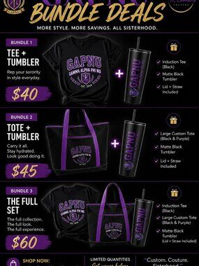 💜🔥 GAPNU INDUCTION LUXE SET 🔥💜  🎓👕 + 👜 + 🥤